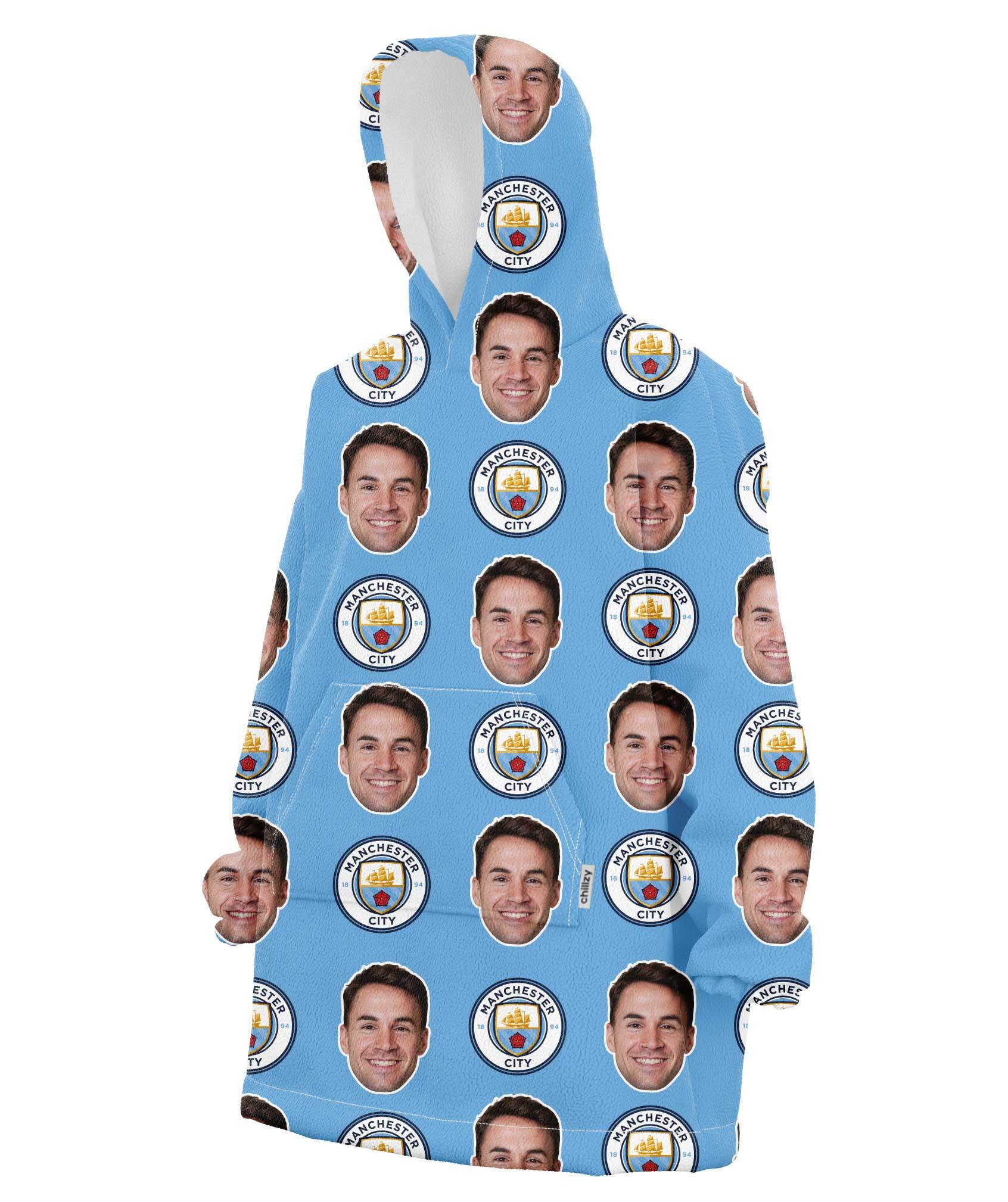 Personalised Man City Hoodie Blanket