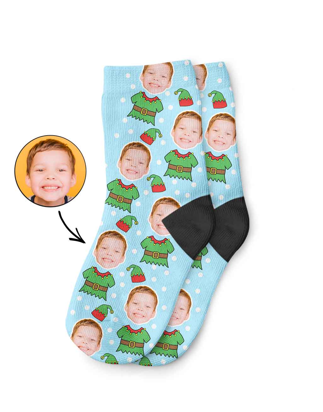 Elf Face Kids Socks