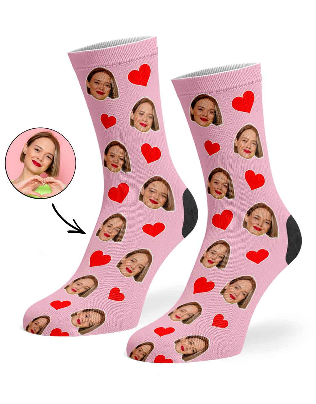 Face Hearts Socks