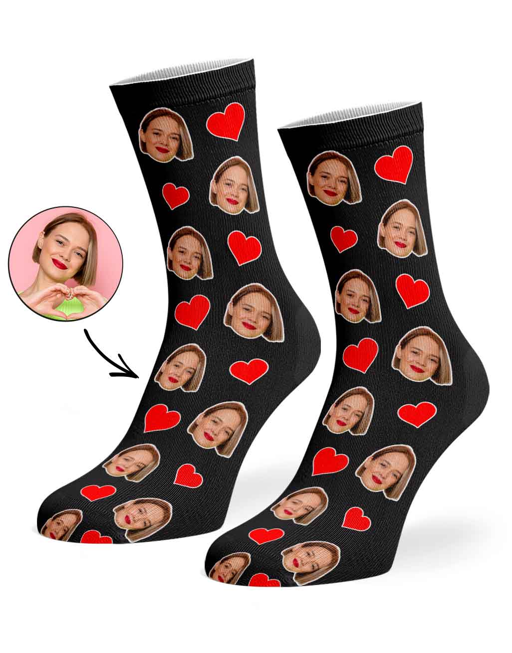 Face Hearts Socks