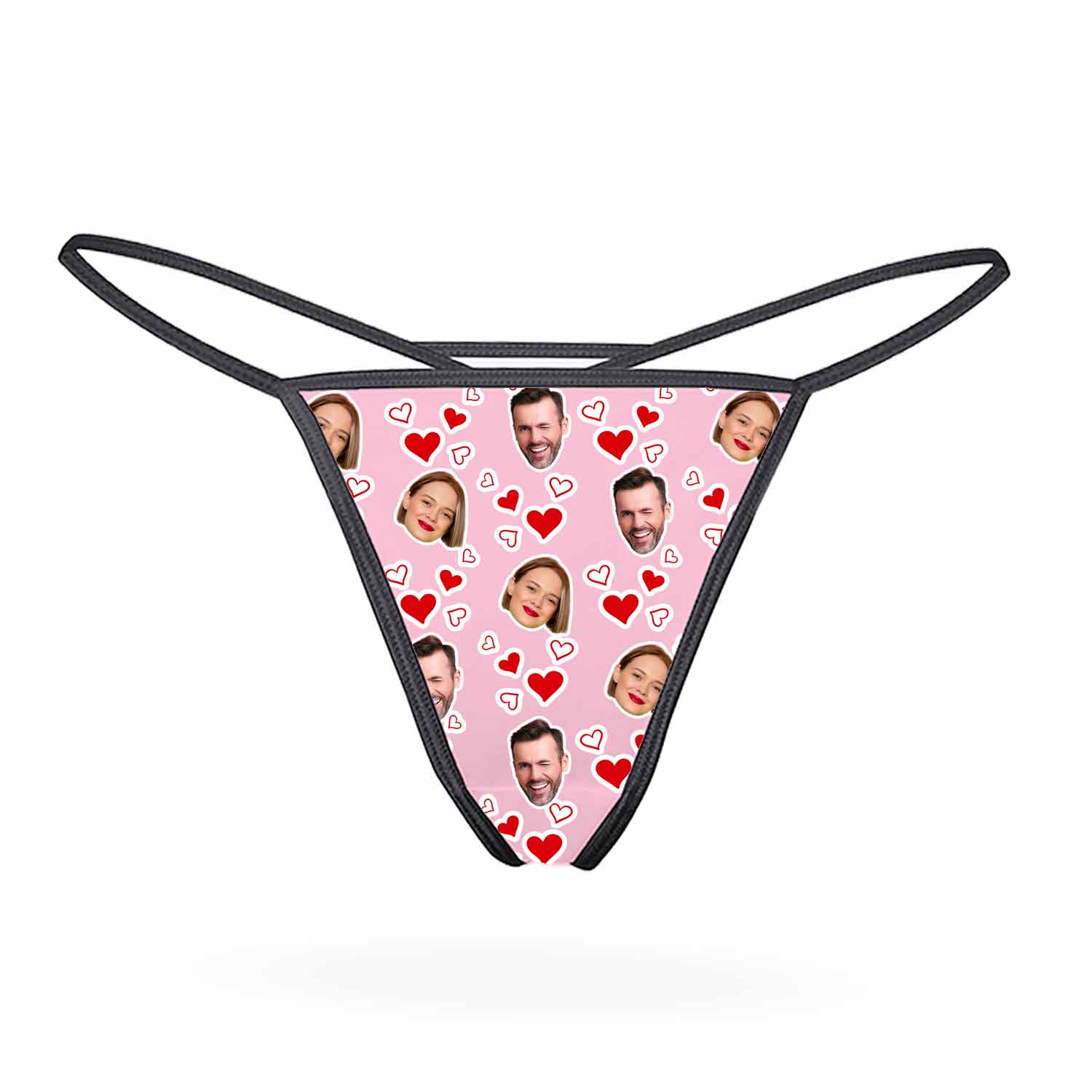 Couples Face Hearts Thong