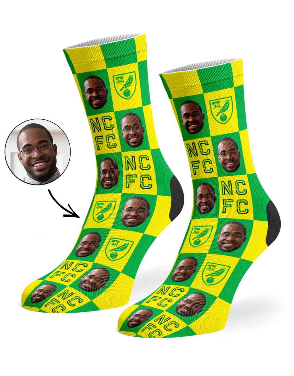 Norwich City Chequered Socks