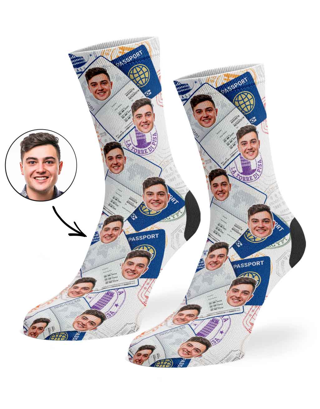 Passport Face Socks