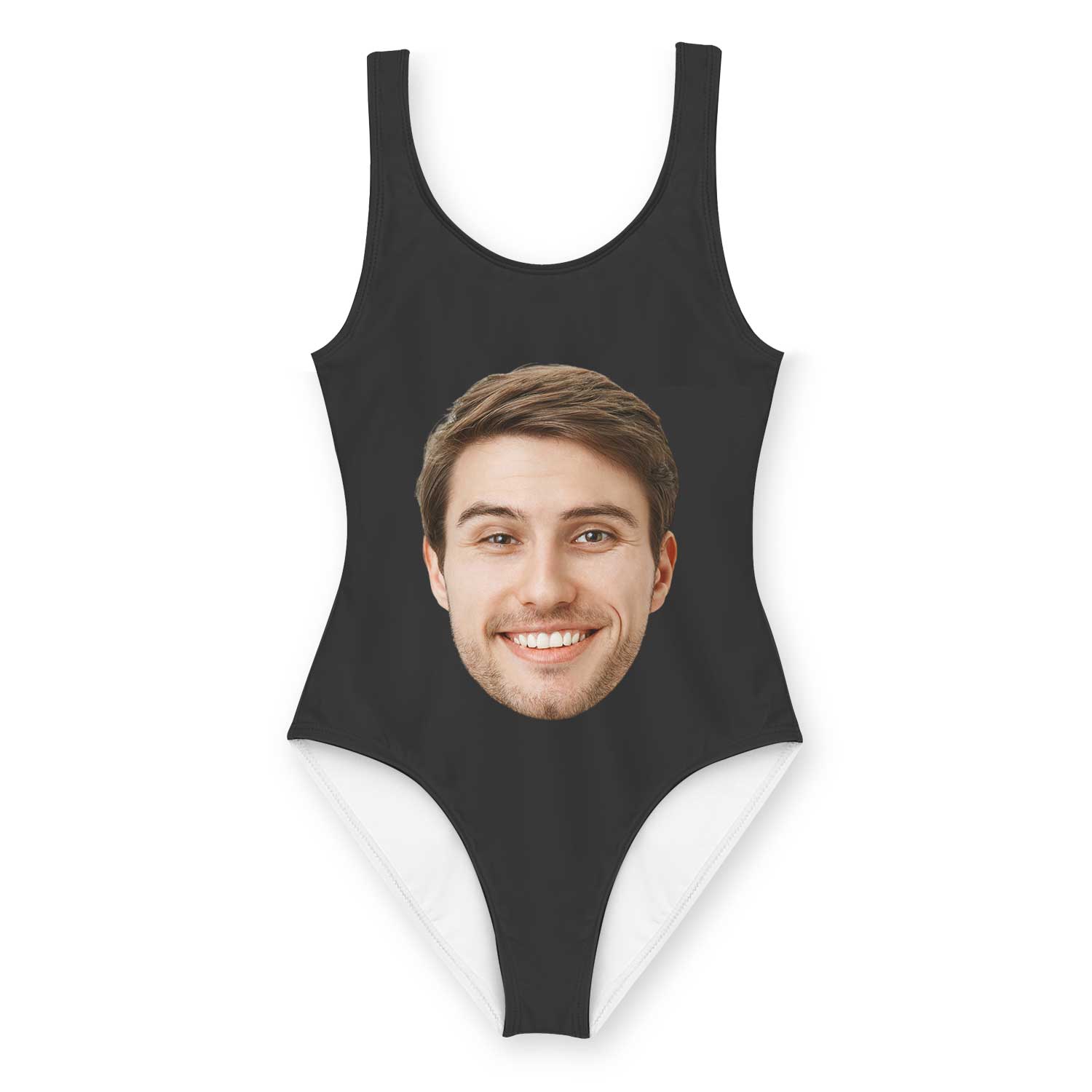 black personalised swimming costume