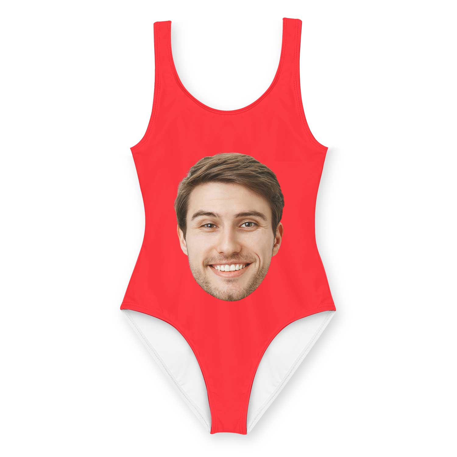 red personalised swimsuit