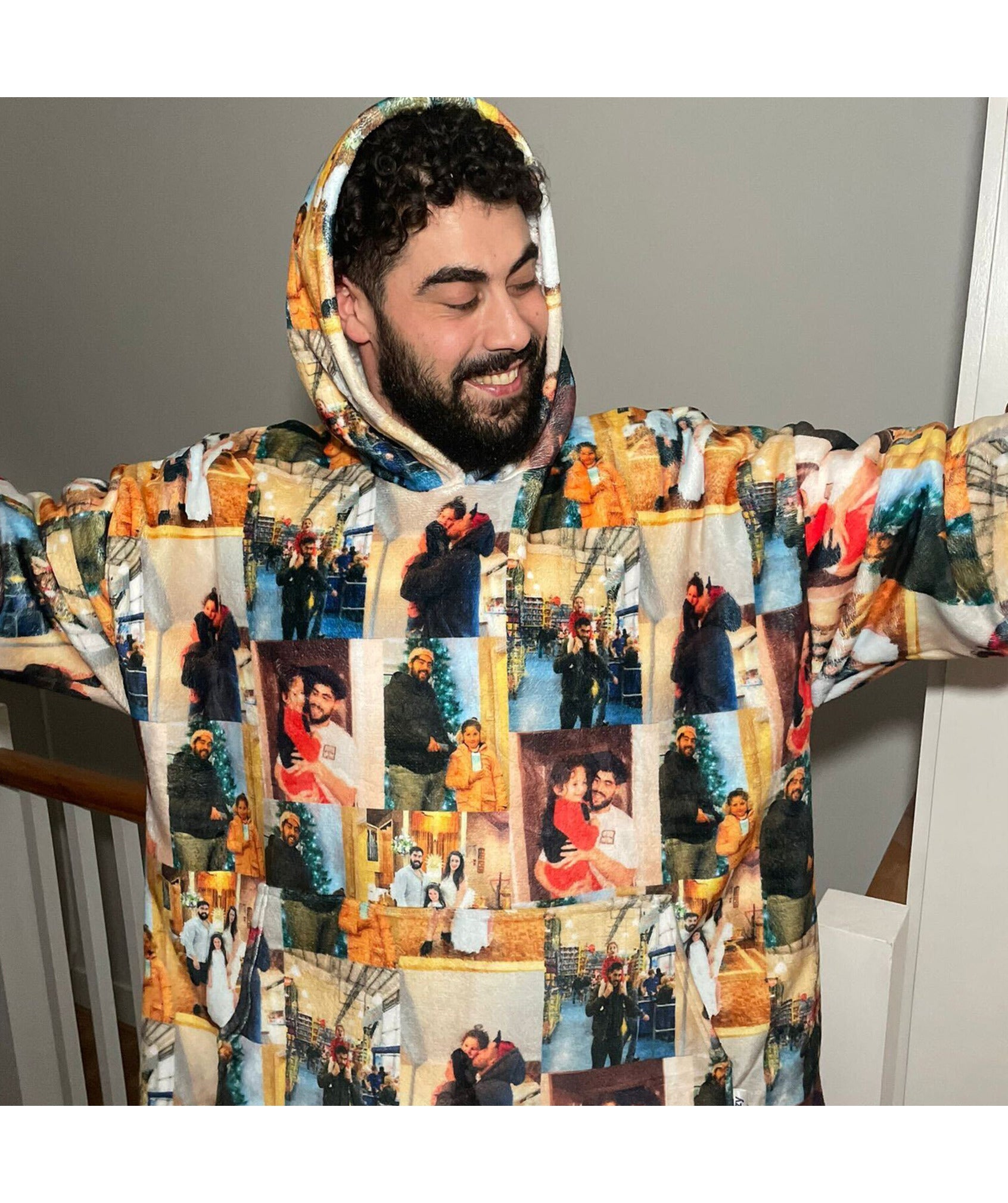 Photo Collage Hoodie Blanket