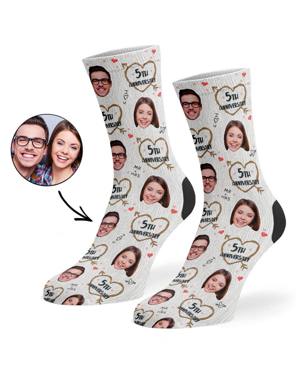 5th Anniversary Personalised Socks