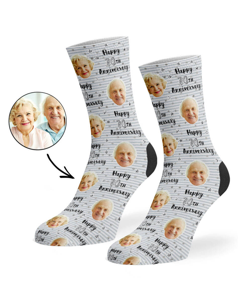 70th Anniversary Personalised Socks