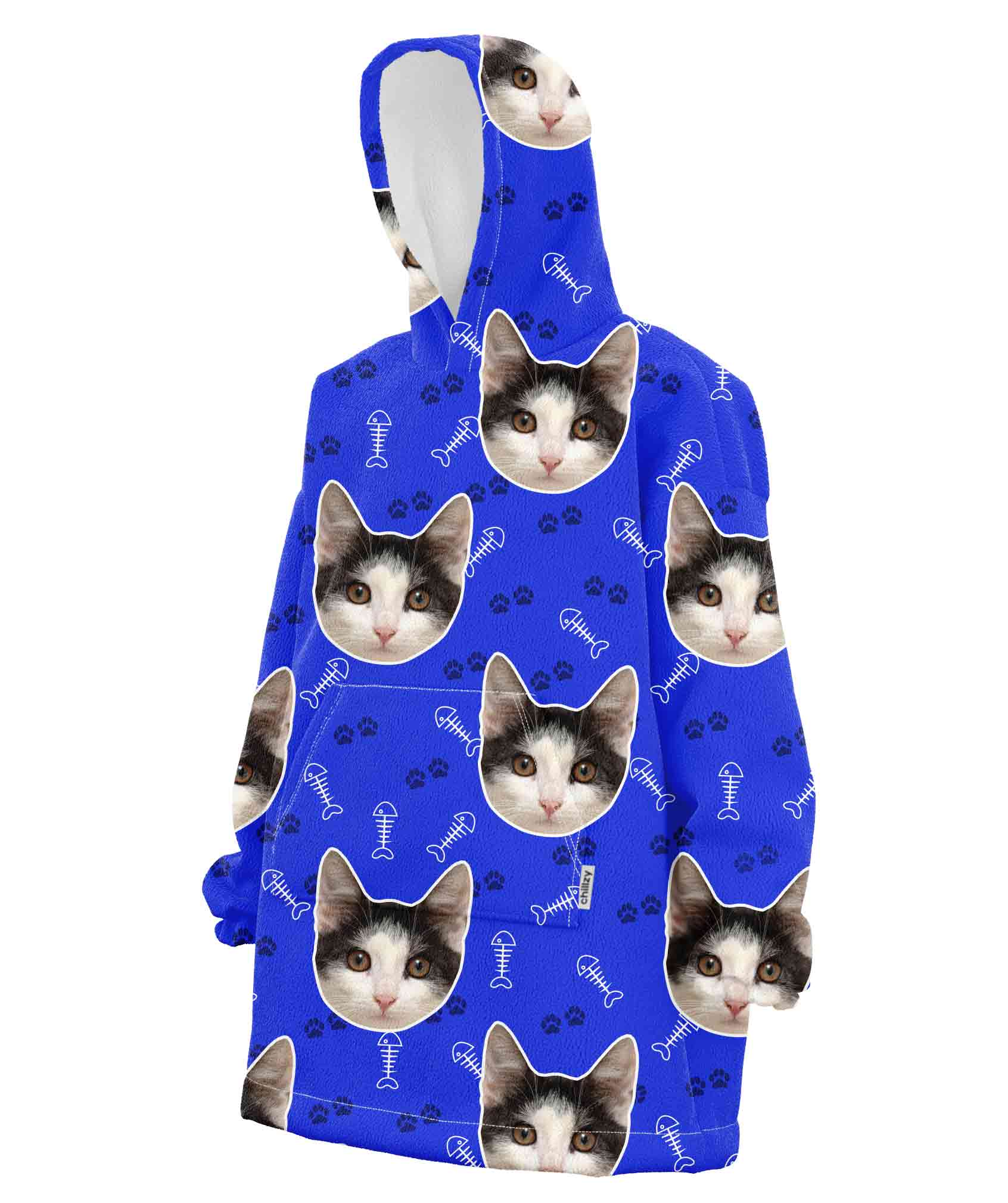 Blue cat fashion hoodie