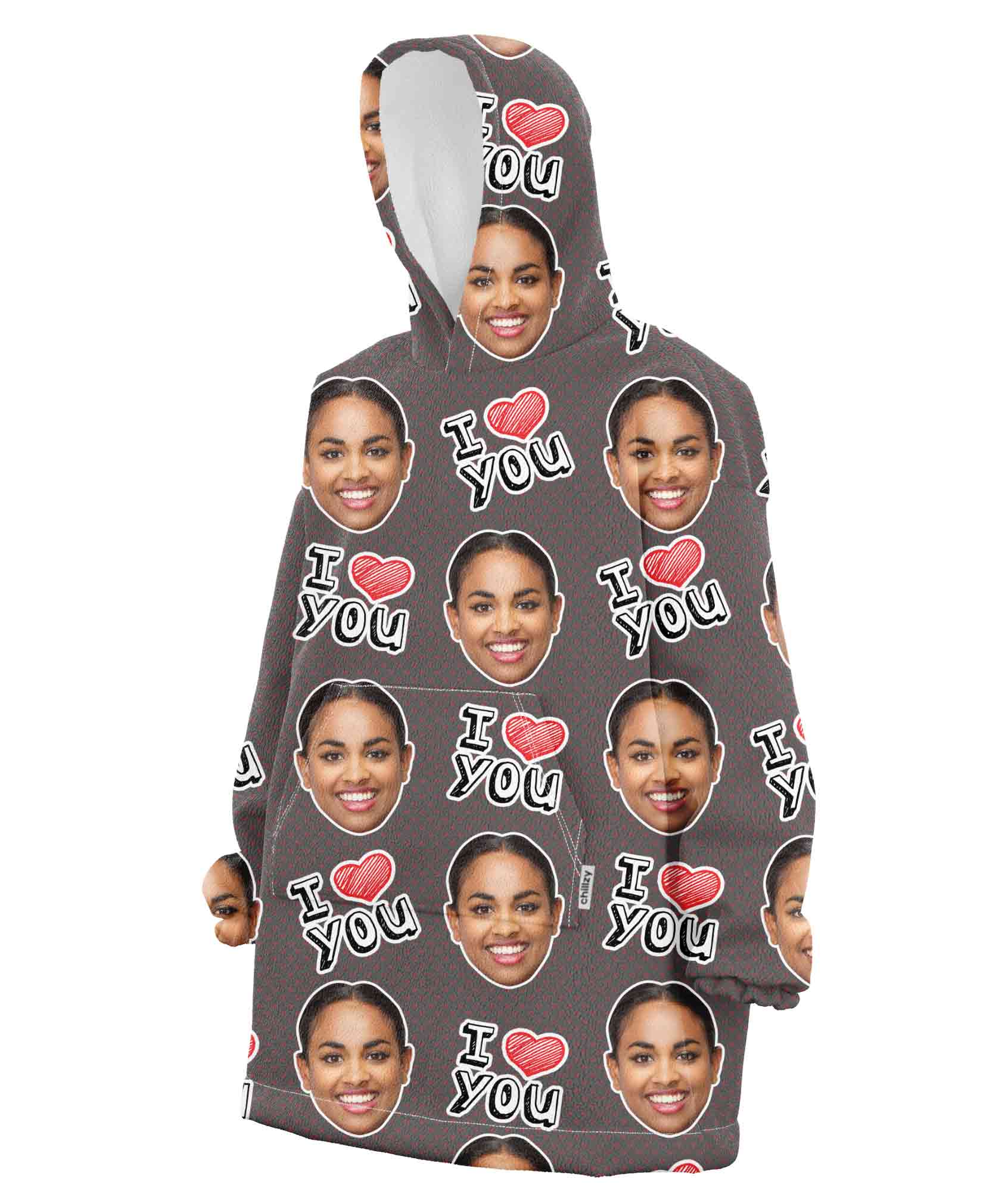 I Heart You Hoodie Blanket