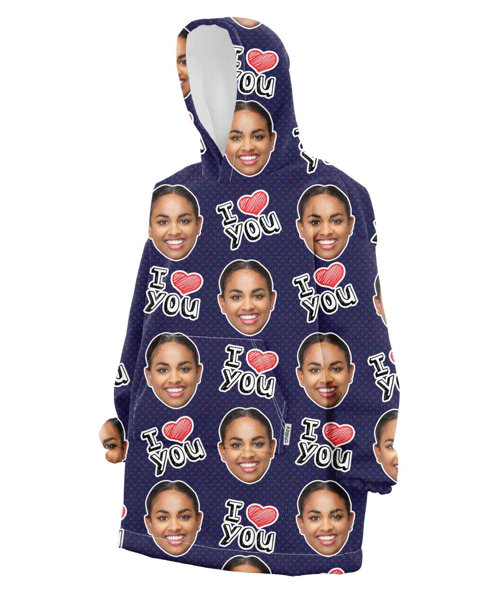 I Heart You Hoodie Blanket