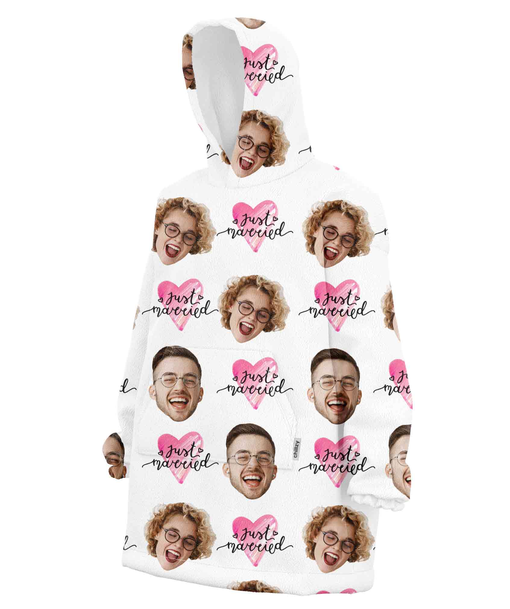 Just Married Hoodie Blanket