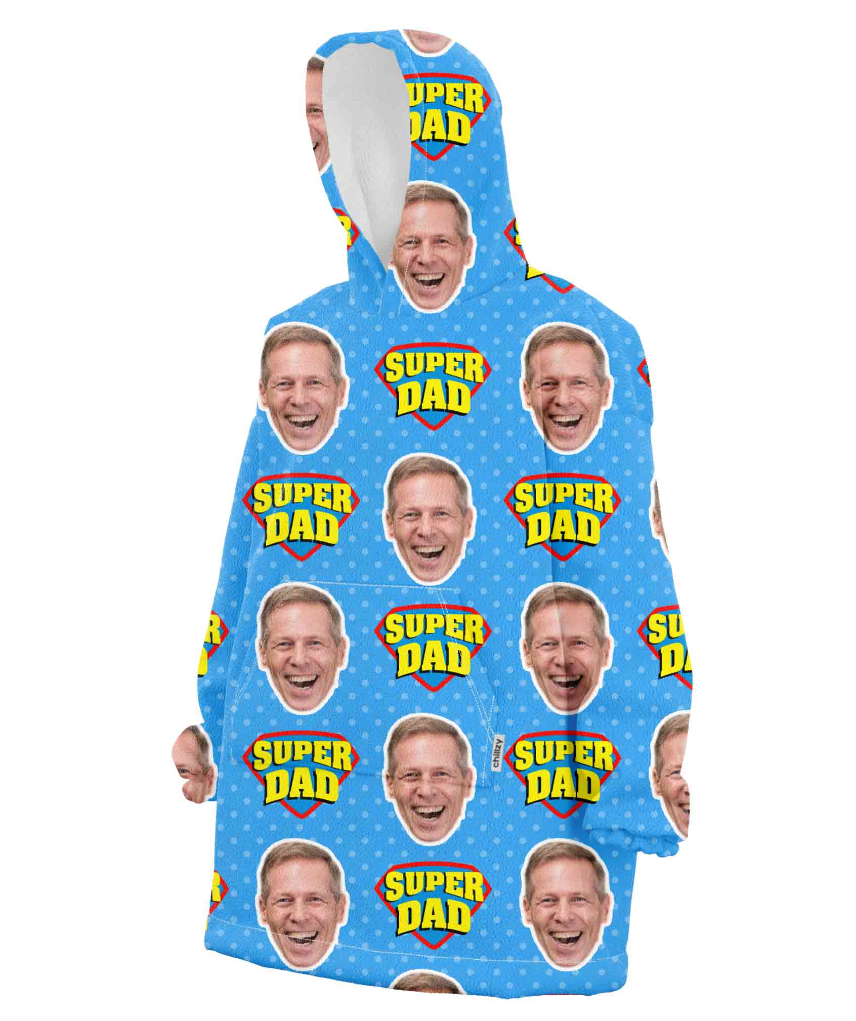 Super Dad Custom Hoodie Blanket