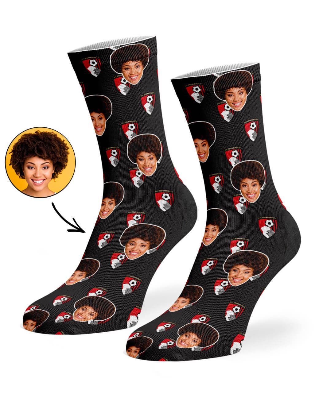 AFC Bournemouth Pattern Photo Socks