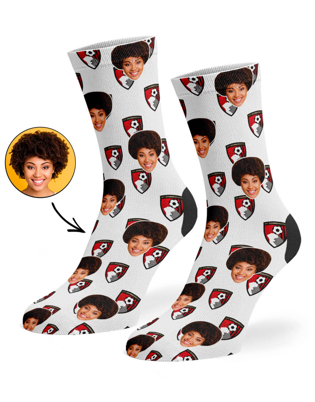 AFC Bournemouth Pattern Face Socks