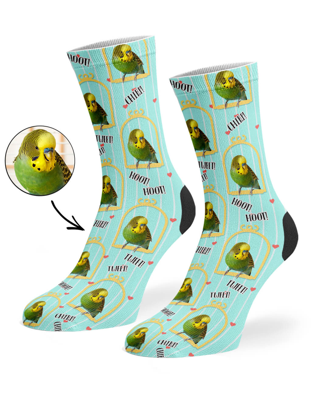 Custom Photo Bird Cage Socks