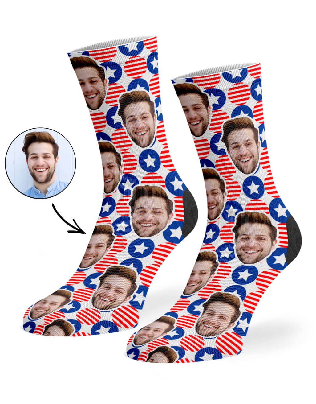 American Stars Face Socks