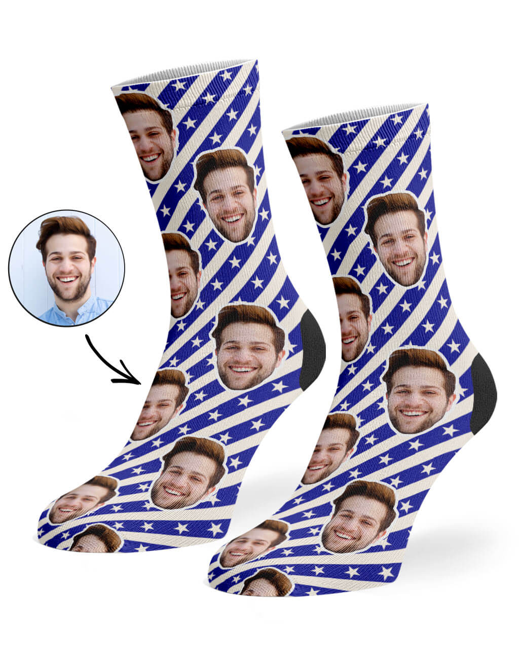 Personalised American Stars & Stripes Socks