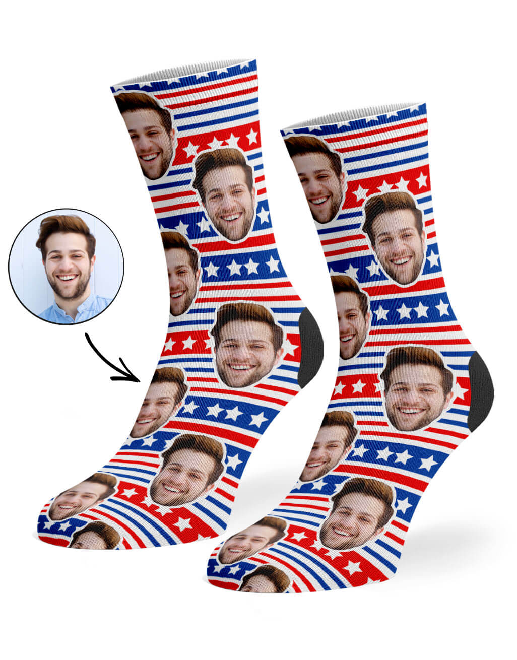 American Stripes Face Socks