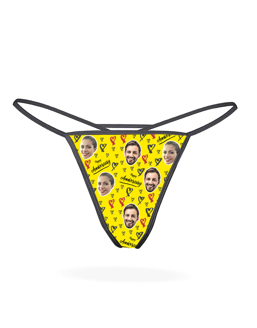 Yellow Happy Anniversary Thong