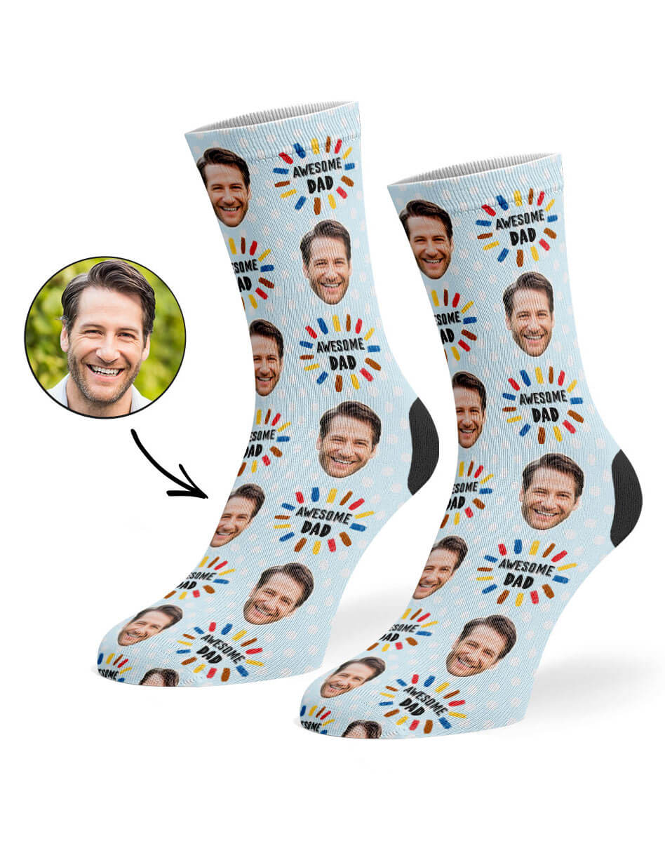 Your Photo Awesome Dad Socks