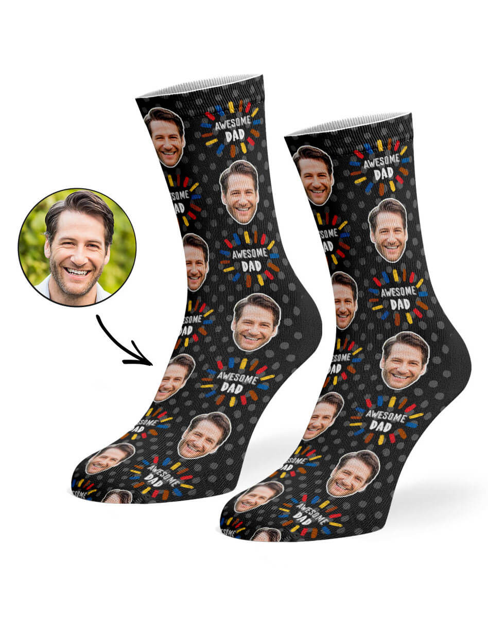 Awesome Dad Photo Socks