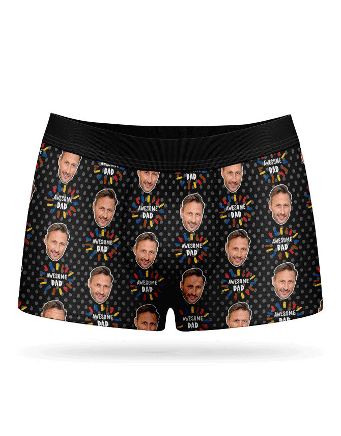 Custom Photo Awesome Dad Boxers