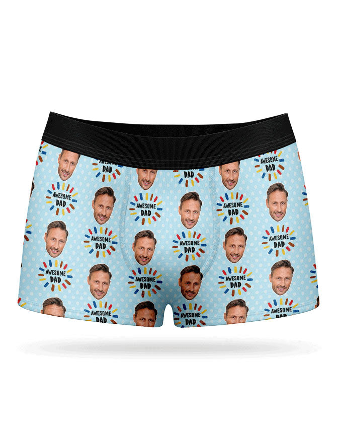 Blue Awesome Dad Boxers