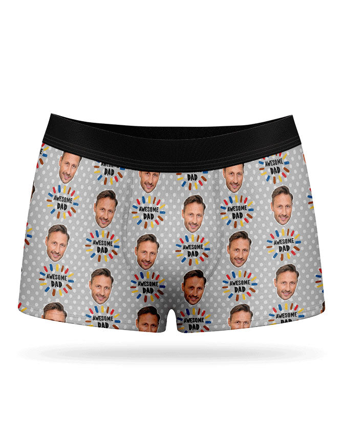 Grey Awesome Dad Boxers