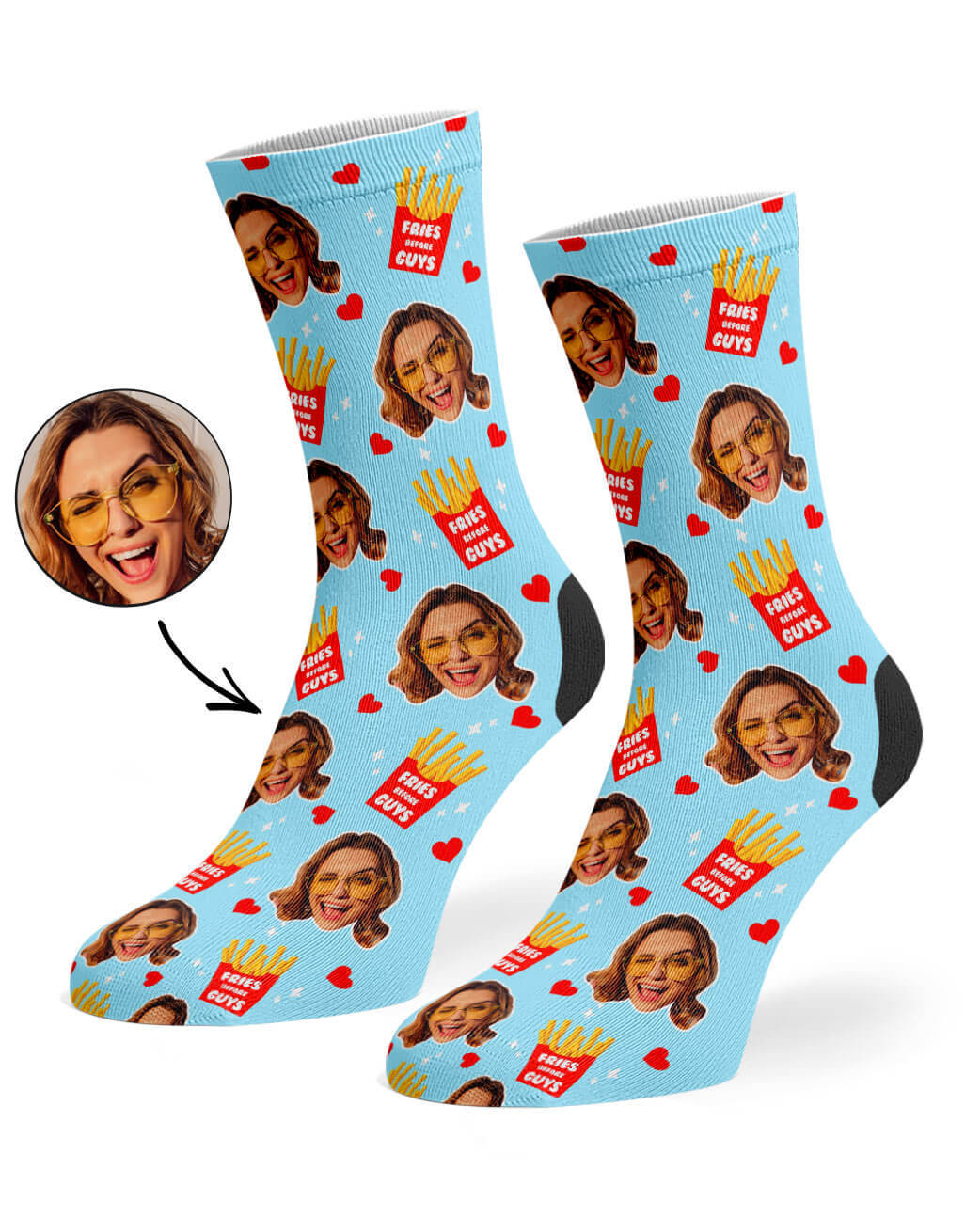 Fries Before Guys Socks With Your Photo On Them