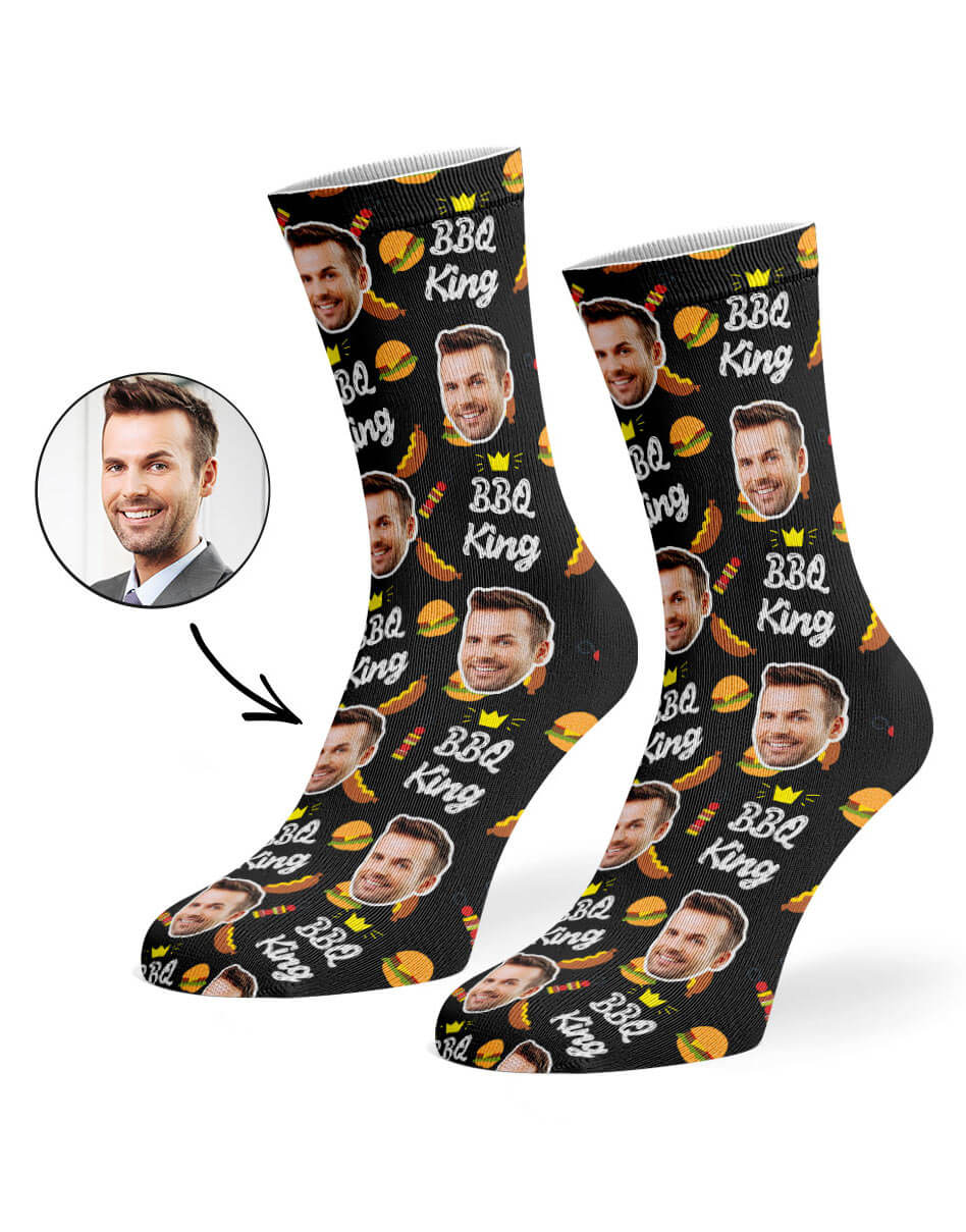 BBQ King Face Socks