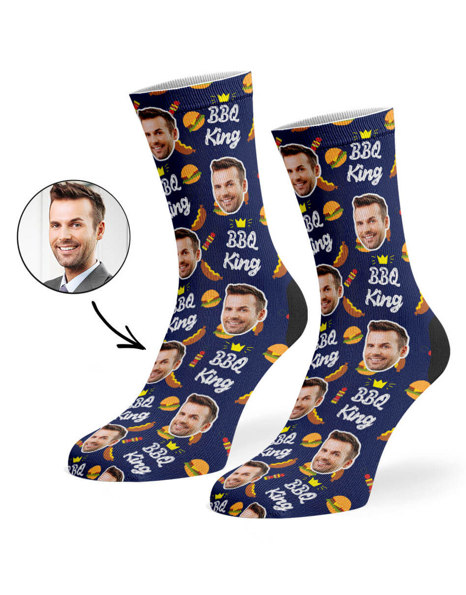 BBQ King Socks With Your Own Face