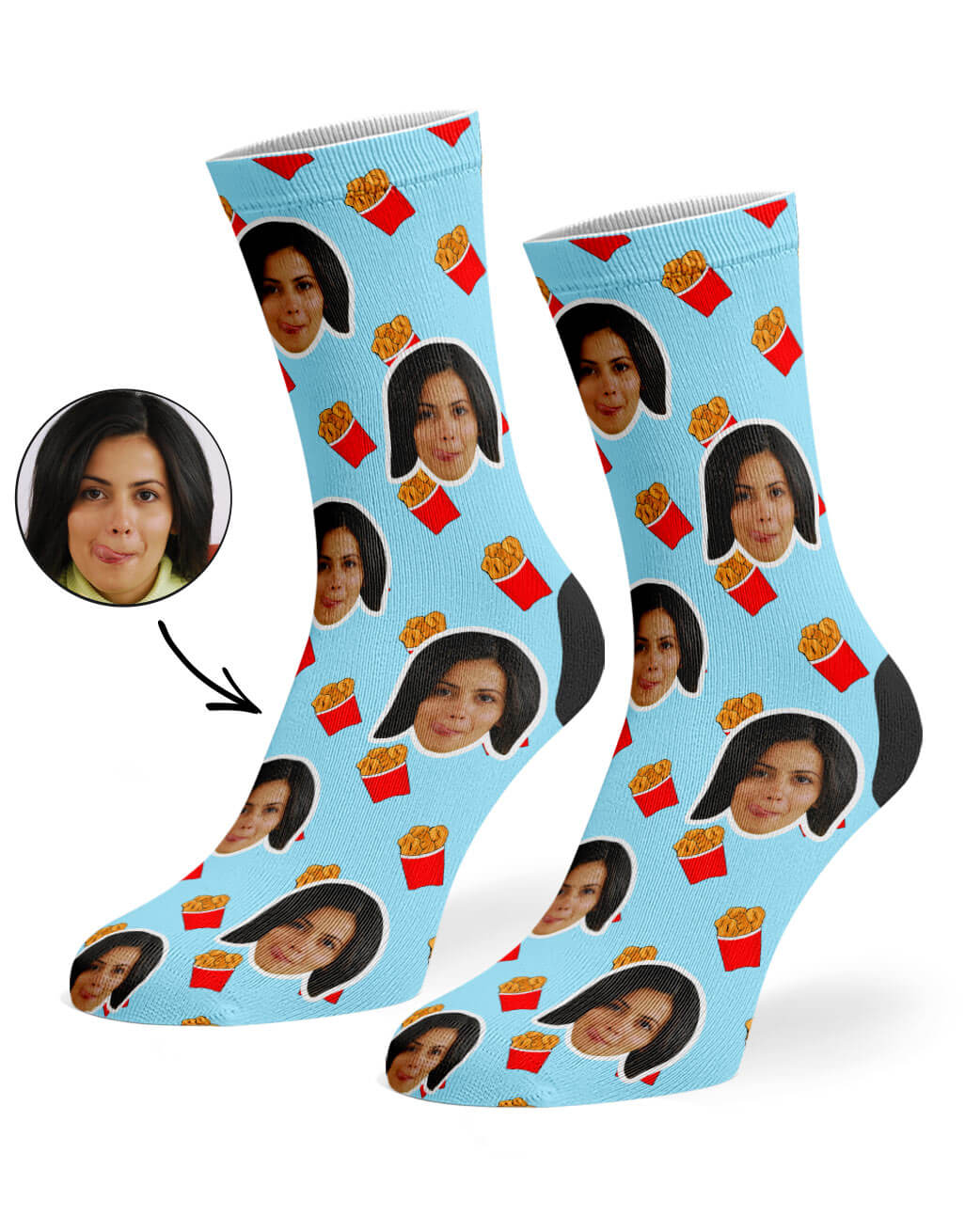 Chicken Nuggets Personalised Socks