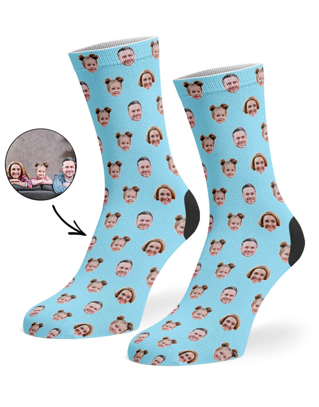 Personalised Family Face Pattern Socks