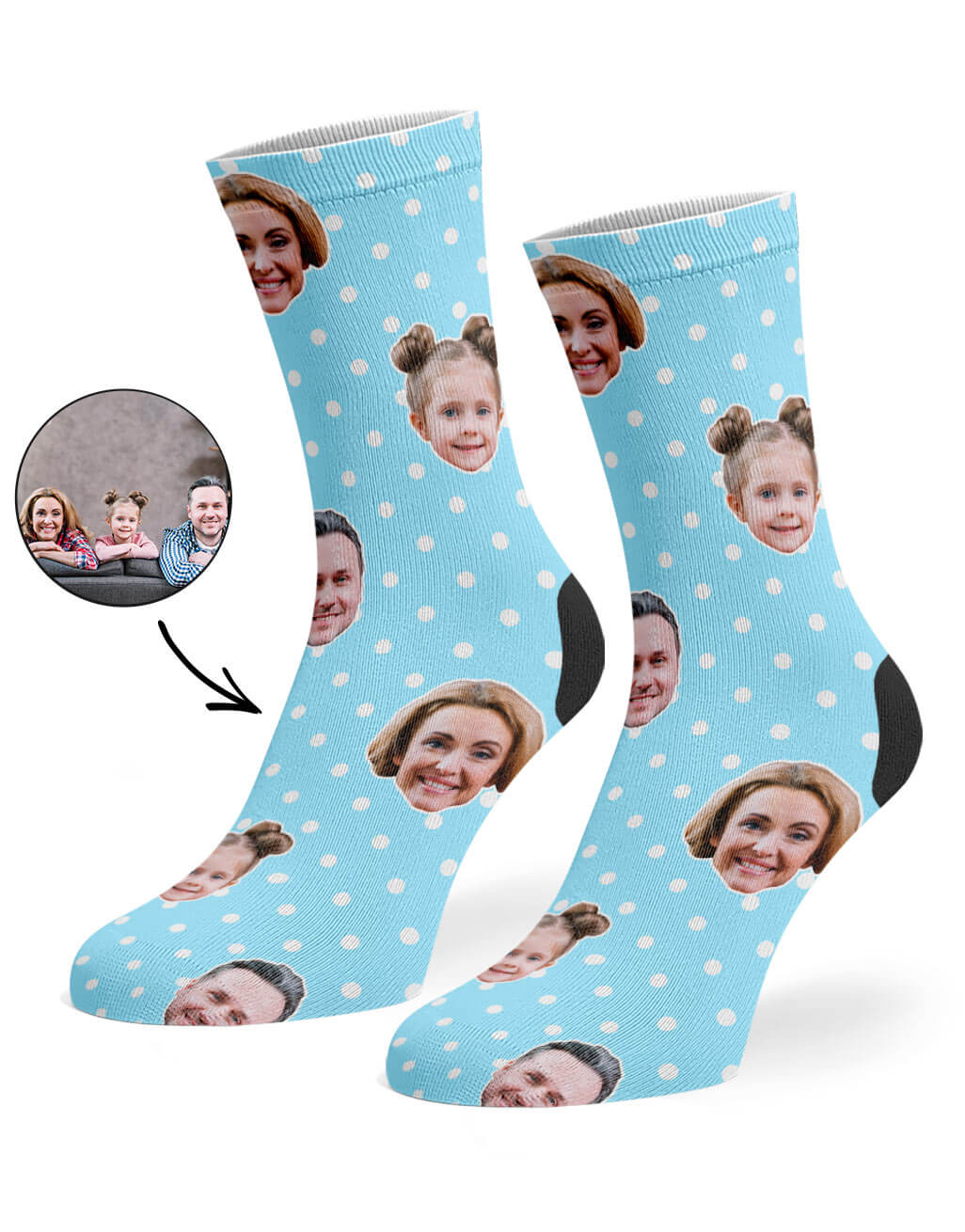 Family Spotty Face Photo Socks