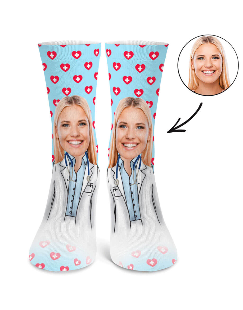 Female Doctor Me Photo Socks