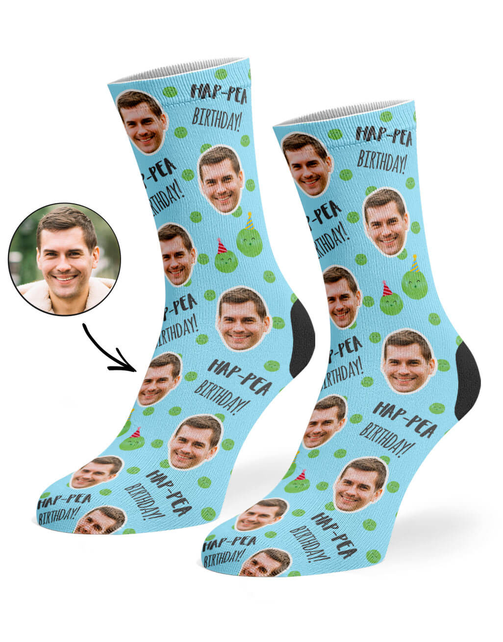 Hap-Pea Birthday Photo Socks