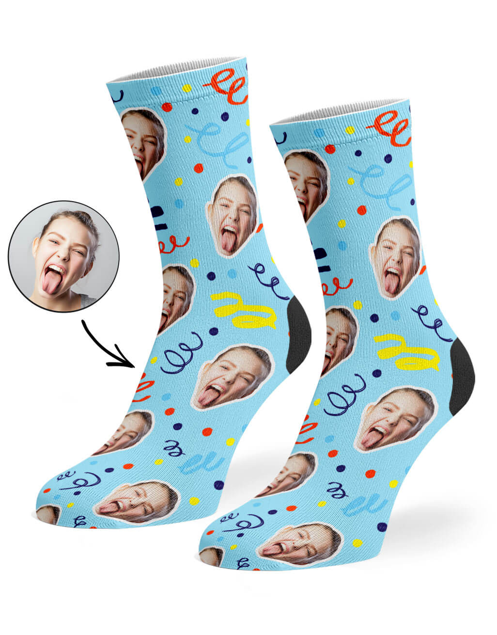 Happy Birthday Confetti Photo Socks