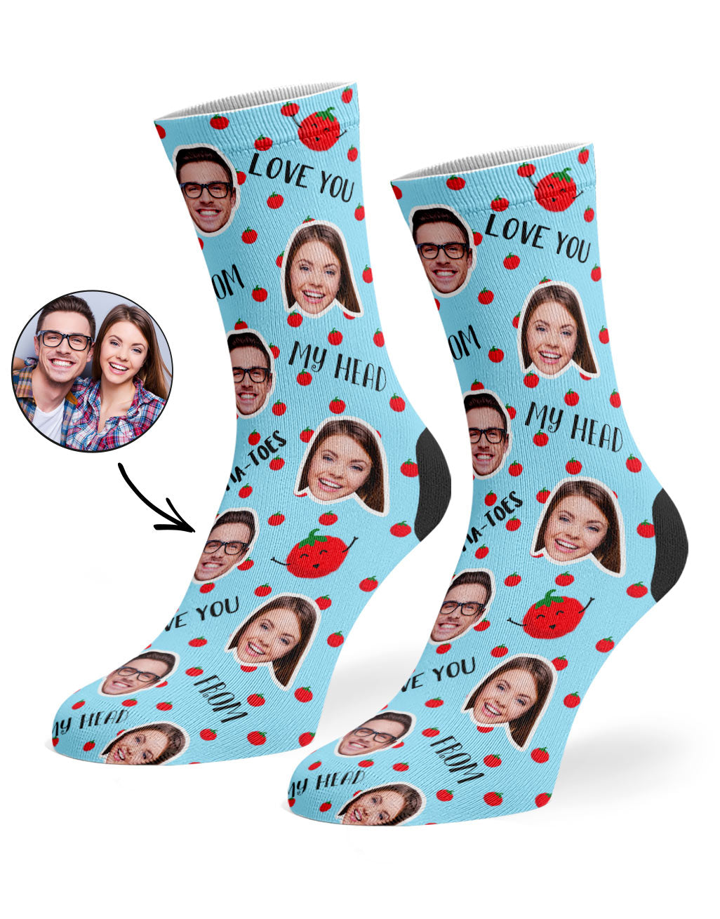 Personalised Head To-Ma-Toes Socks