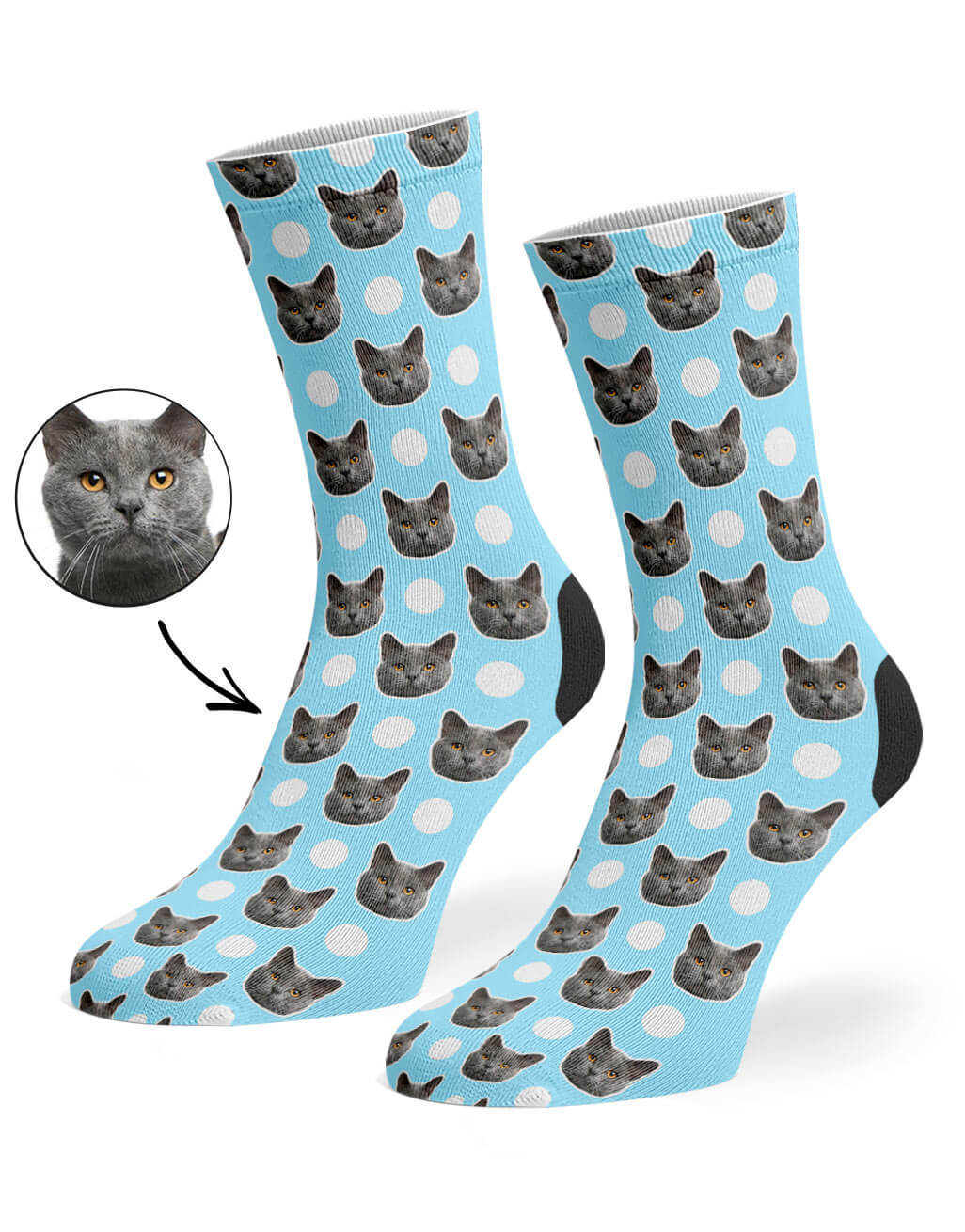 Personalised Polka Cat Socks