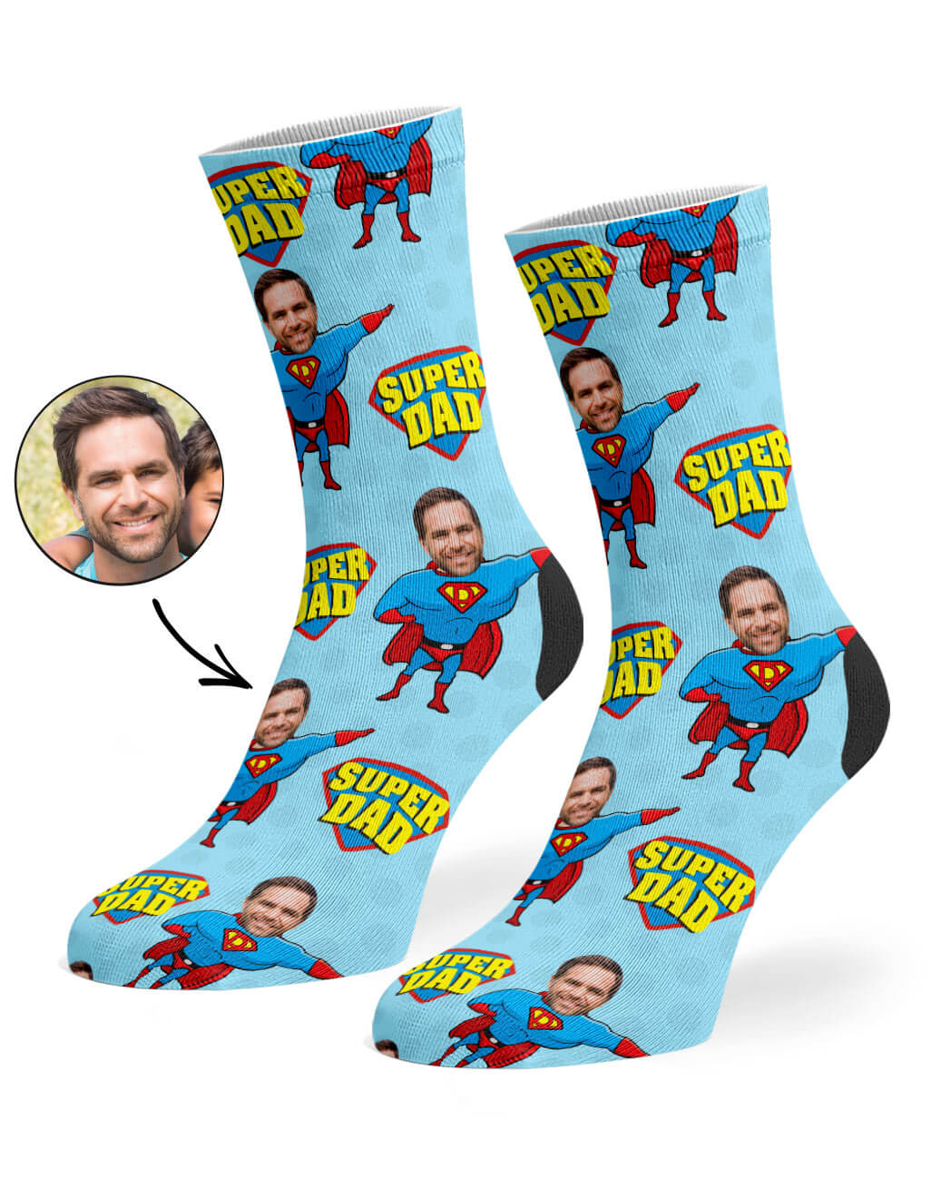 Personalised Super Hero Dad Socks