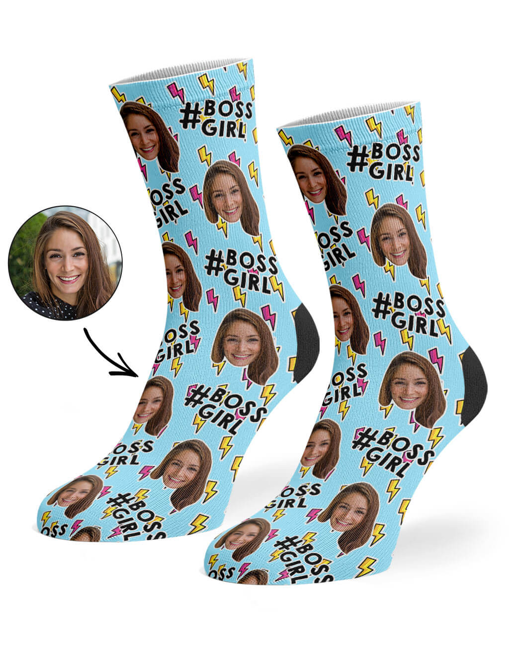 Baby Blue Boss Girl Socks