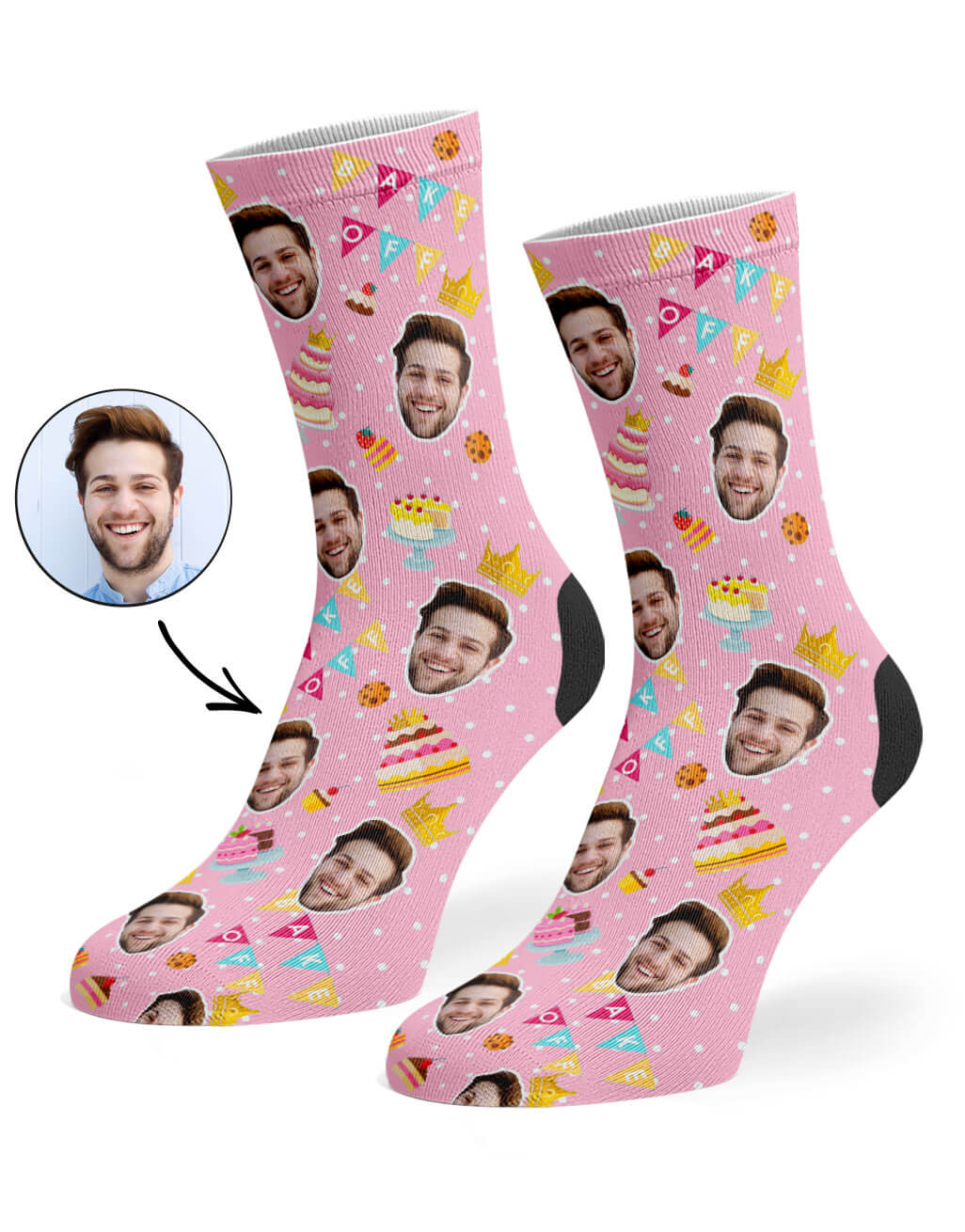 Bake Off King Photo Socks