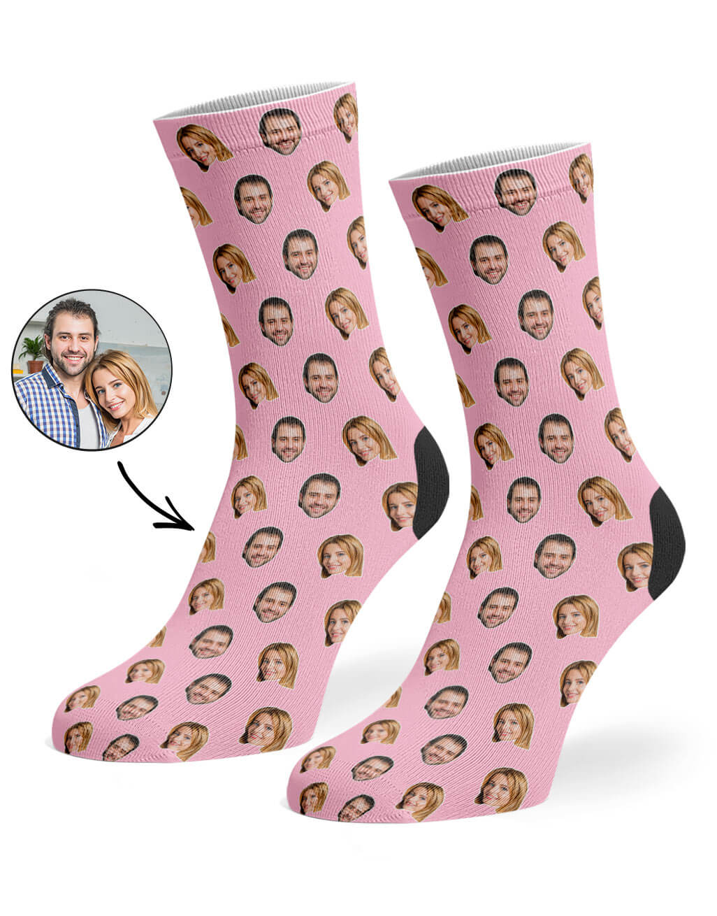 Customised Couples Face Pattern Socks