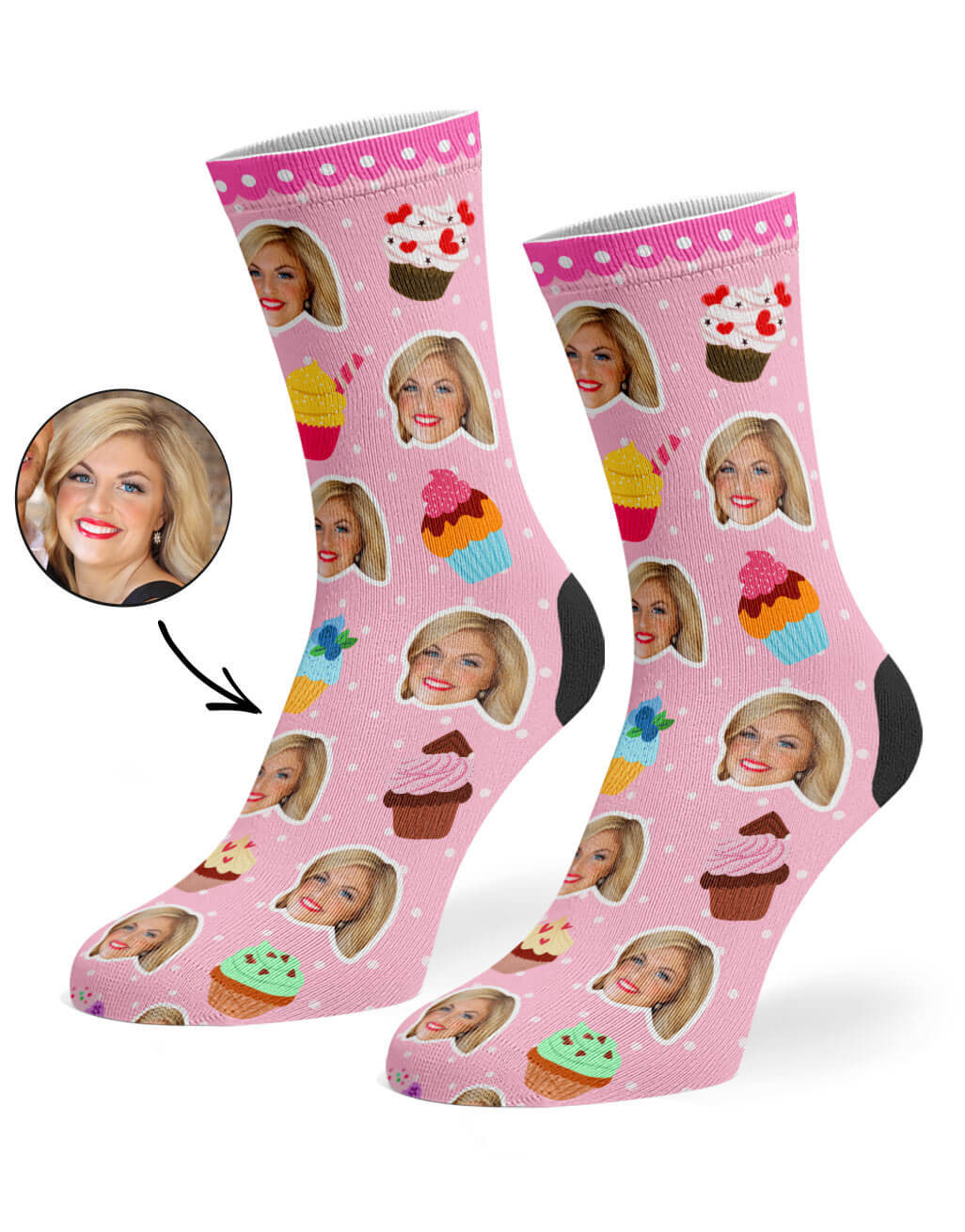 Cupcake Face Socks Gift