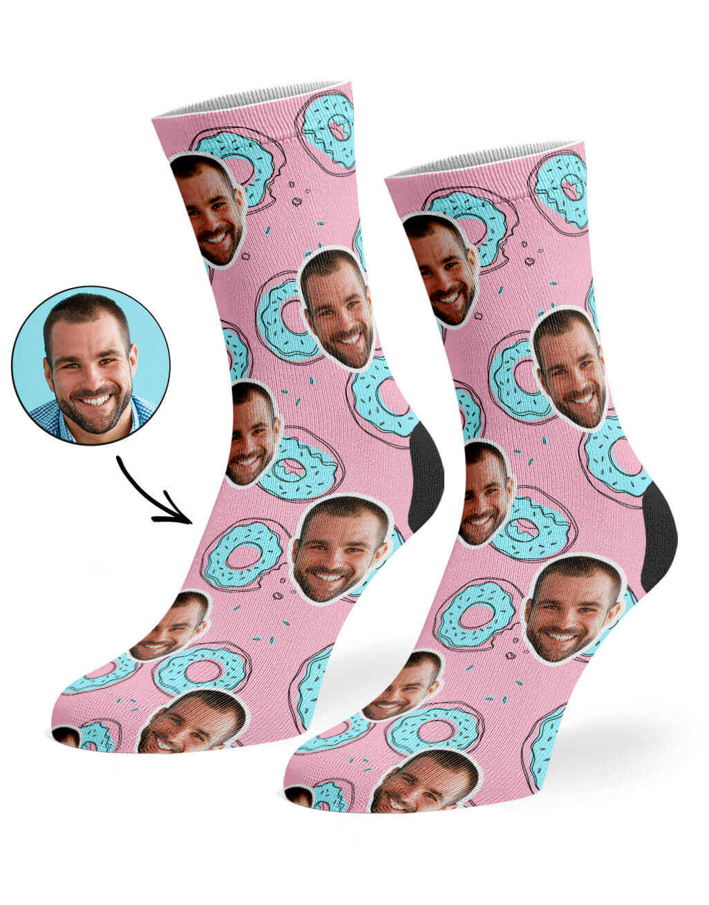 Custom Photo Donut Doodle Socks