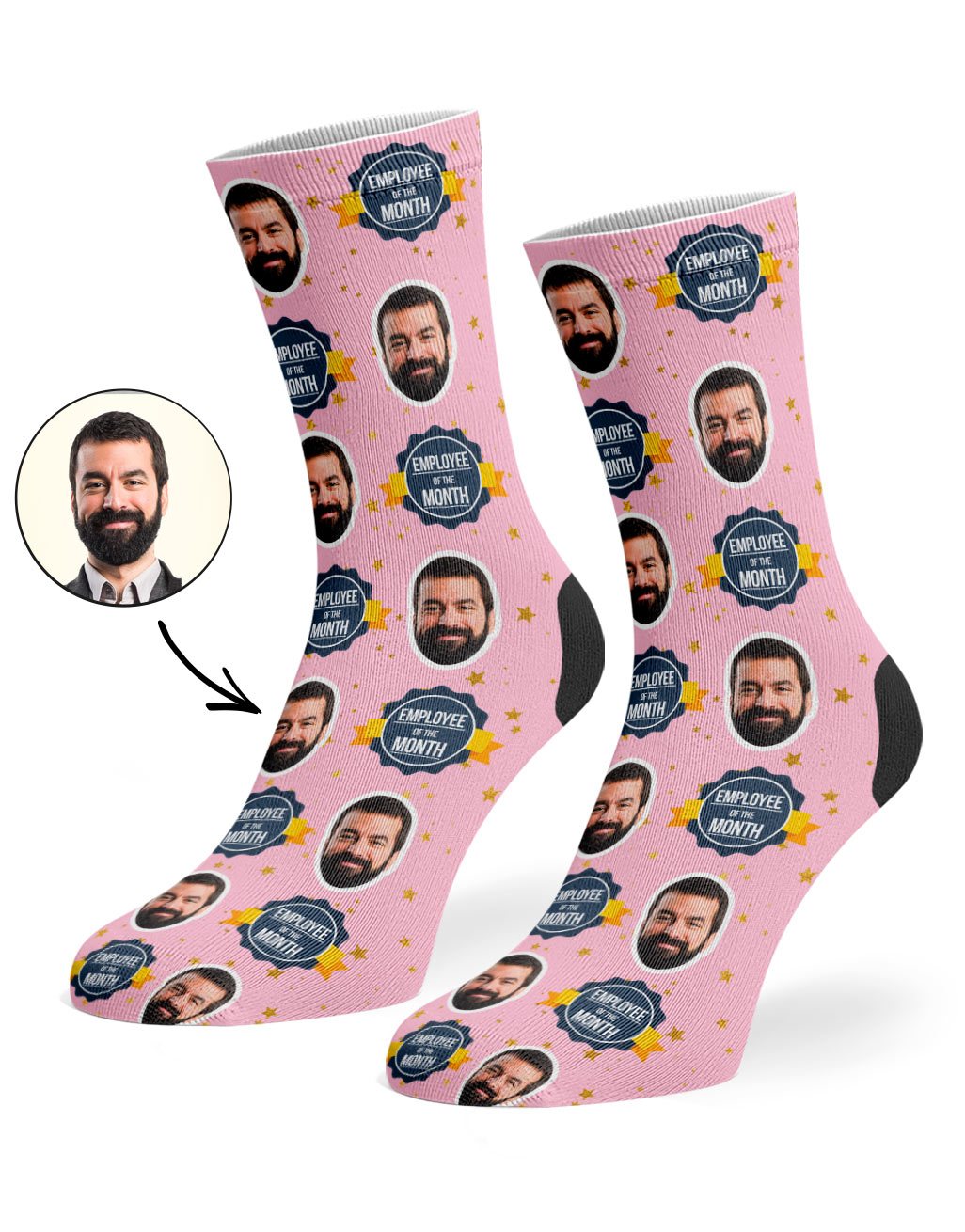 Custom Photo Employee Of The Month Socks