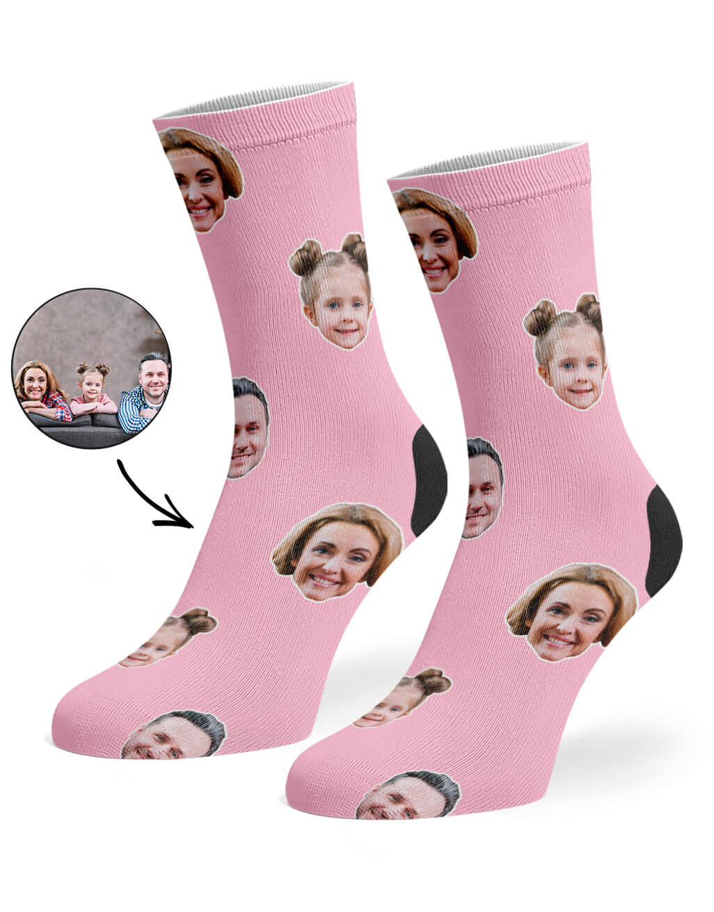 Pink Family Face Socks