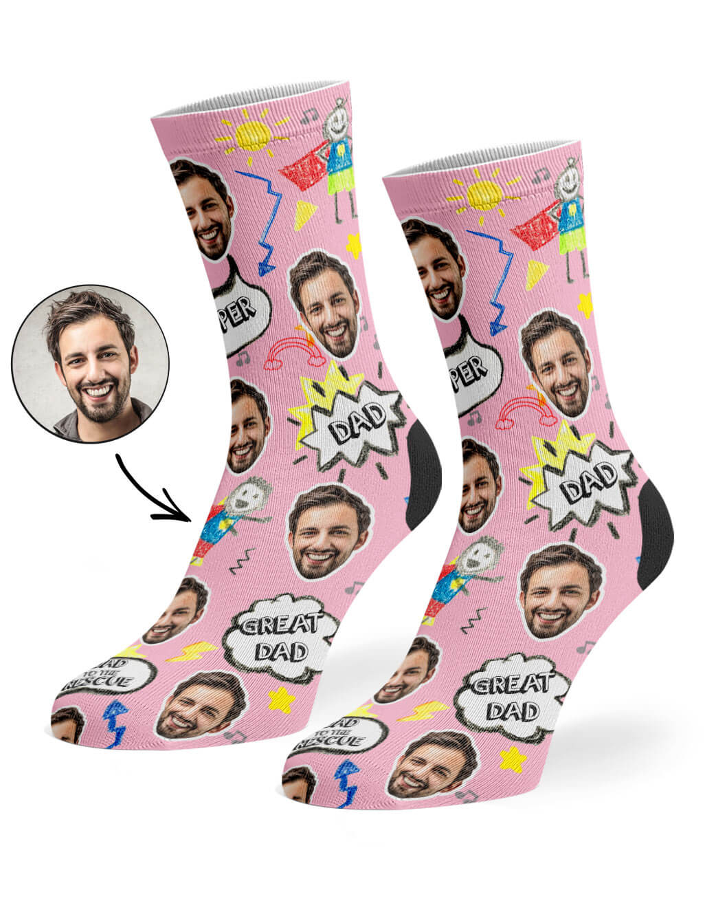 Great Dad Face Socks Fathers Day Gift