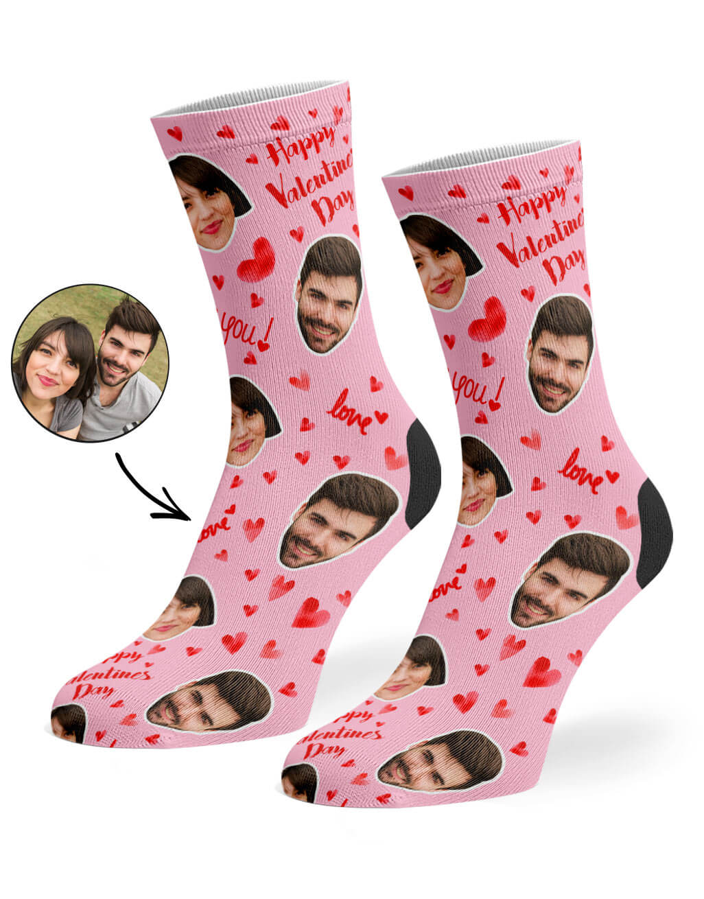 Happy Valentines Socks With Your Face On